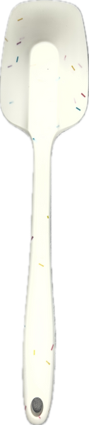 Лопатка силіконова цільна 1К, 27 см, біла конфеті, ПЛОТНА id_1355 фото
