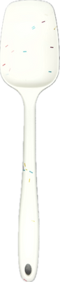 Лопатка силіконова цільна 1К, 27 см, біла конфеті, ПЛОТНА id_1355 фото