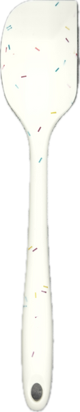 Лопатка силіконова цільна 2К, 27 см, біла конфеті, ПЛОТНА id_1356 фото