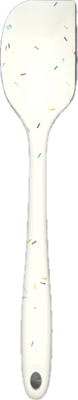 Лопатка силіконова цільна 2К, 27 см, біла конфеті, ПЛОТНА id_1356 фото