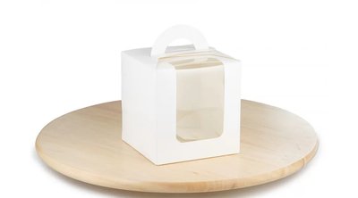 Коробка універсальна, для паски, десерту, біла 115*115*120 id_1822 фото
