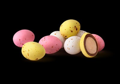 Декор мікс шоколадні яйця з мигдалем "Пастель", 10 шт 1780788260 фото