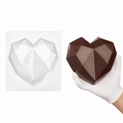Пластикова форма для шоколаду №1 "Рубінове серце 18см" id_1580 фото