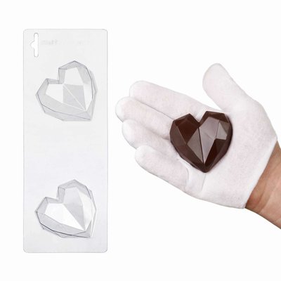 Пластикова форма для шоколаду №2 "Рубінове серце 6см" id_1579 фото