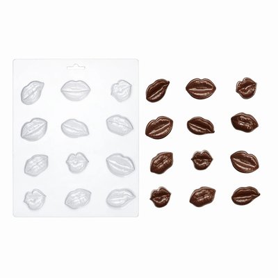 Пластикова форма для шоколаду №5 "Губки Kiss" id_1583 фото