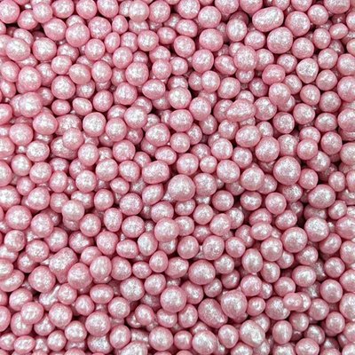 Рисові кульки глазуровані 5 мм, рожевий перламутр, 20 г 1789190916 фото