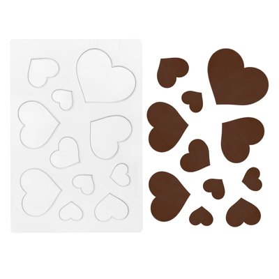 Пластикова форма для шоколаду №8 "Серця плоскі асорті" id_1586 фото