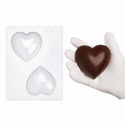 Пластикова форма для шоколаду №10 "Серце випуклі 9 см" id_1588 фото