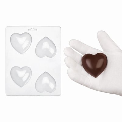 Пластикова форма для шоколаду №11 "Серце випуклі 6 см" id_1589 фото