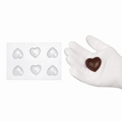 Пластикова форма для шоколаду №12 "Серце випуклі 4 см" id_1590 фото