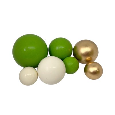 Набір шоколадних сфер "Зелені-білі-золоті" ТМ Slado, 7 шт id_1946 фото