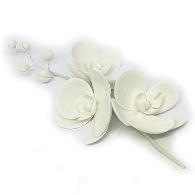 Цукрова прикраса "Гілочка орхідеї №1, моно біла" id_1414 фото