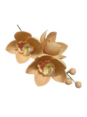 Цукрова прикраса "Гілочка орхідеї №1, персикова" id_1415 фото