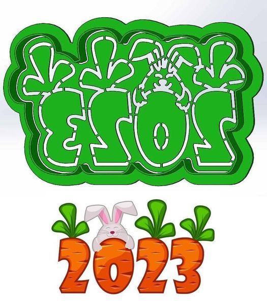 Пластикова вирубка+трафарет "2023", 6см 1710119627 фото
