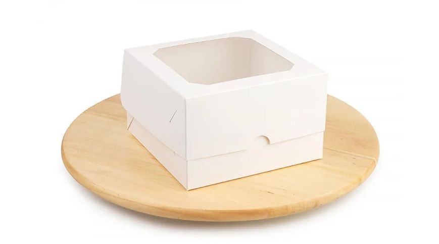 Коробка на "4 капкейки", з віконцем, 170*170*105, біла, №3706 3706 фото