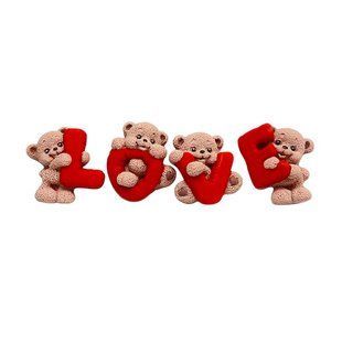 Кондитерська прикраса шоколадна фігурка "Ведмедики LOVE" 4 шт