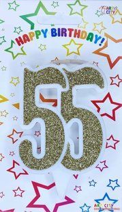 Cвічка цифра ювілейна для торту, "Золота №55, 7 см id_4688 фото