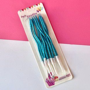 Cake candles, "Shining Waves", blue, 1400