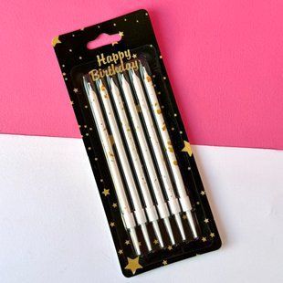 Cake candles, "Smooth with gold sprinkles", white, 11 cm