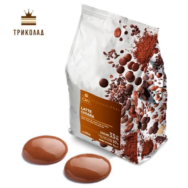 Молочний шоколад ICAM, "Latte Chiara", 33%, 500 г, фасовка id_1846 фото