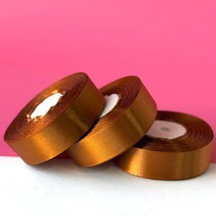Satin ribbon No. 40, 2.5 cm, 33 m "Caramel"