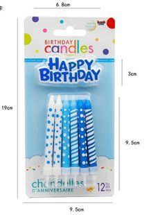 Свічки для торту набір 9029, "Happy birthday блакитний" 12 шт +1 шт id_3553 фото