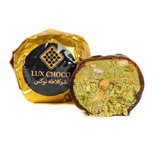 Дубайські цукерки "4123", LUX CHOCO Dark з мигдалем, фісташкою, тістом катаїф та подрібненими лісовими горіхами, 1 шт (45-50г) id_4358 фото