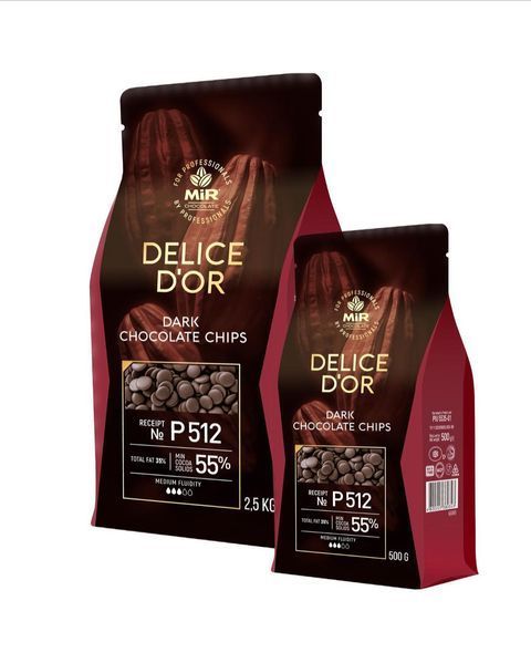 Dark chocolate MIR "Delice D'or P512", 55%, 500 g