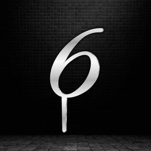 Топер на ніжці "Цифра 6 СРІБЛО, висота 8 см, акрил id_4970 фото
