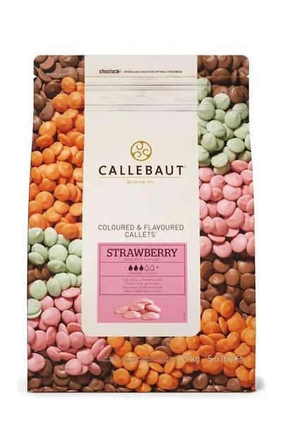Шоколад рожевий зі смаком полуниці "Strawberry Callebaut" 35.8%, 100 г id_4822 фото